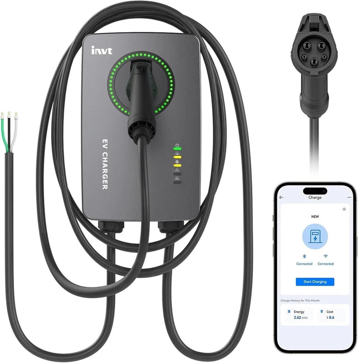 48 Amp Level 2 EV Charger, 240V, 24' Cable